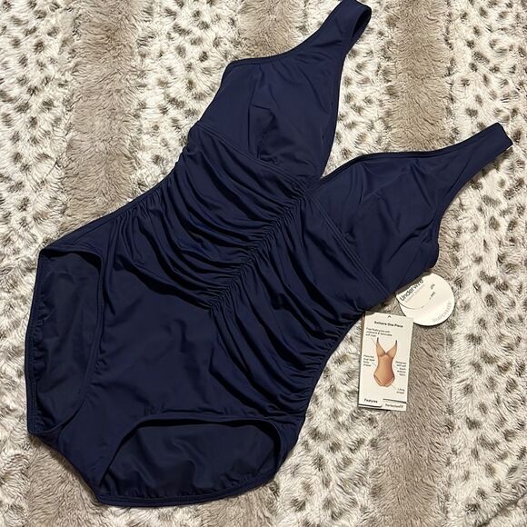 COCO REEF Contours V-Neck Underwire Tummy-Control One-Piece Swimsuit 34D - Picture 11 of 12